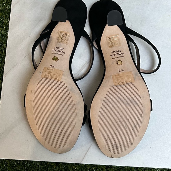 STUART WEITZMAN black suede leather sandals size 8.5 - Picture 8 of 8